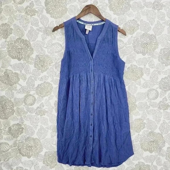 Knox Rose Rayon Mini Tank Dress Sleeveless Button up Size M 3158 - Picture 1 of 8